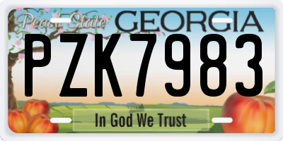 GA license plate PZK7983