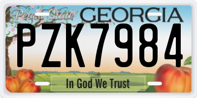GA license plate PZK7984