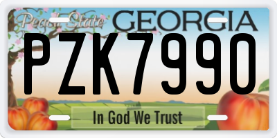 GA license plate PZK7990