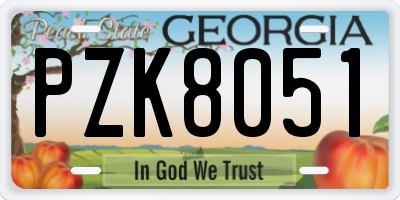 GA license plate PZK8051