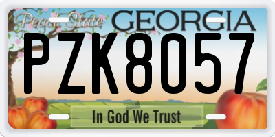GA license plate PZK8057