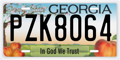 GA license plate PZK8064