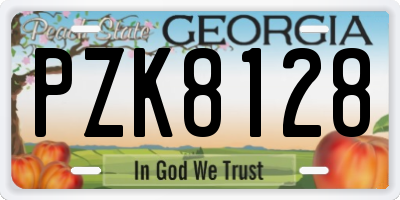 GA license plate PZK8128