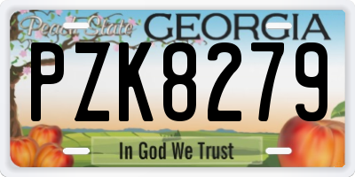 GA license plate PZK8279