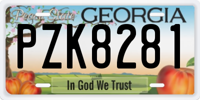 GA license plate PZK8281