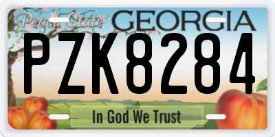 GA license plate PZK8284