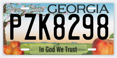 GA license plate PZK8298