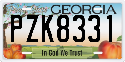 GA license plate PZK8331