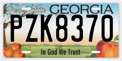 GA license plate PZK8370