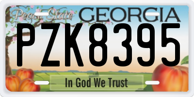GA license plate PZK8395