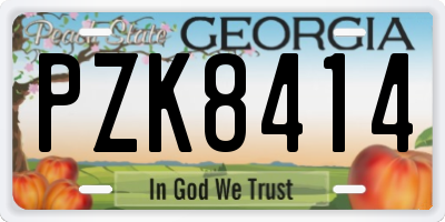 GA license plate PZK8414