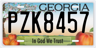 GA license plate PZK8457