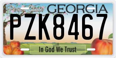 GA license plate PZK8467
