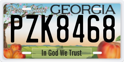 GA license plate PZK8468