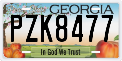 GA license plate PZK8477