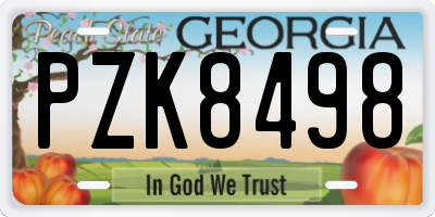 GA license plate PZK8498