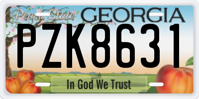 GA license plate PZK8631