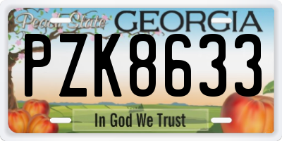 GA license plate PZK8633