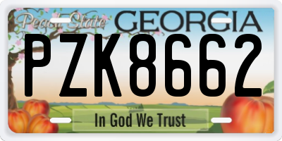 GA license plate PZK8662