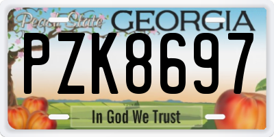 GA license plate PZK8697