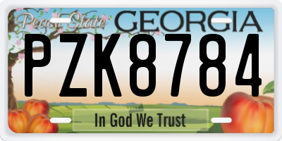 GA license plate PZK8784