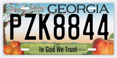 GA license plate PZK8844