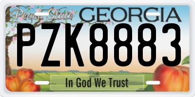 GA license plate PZK8883