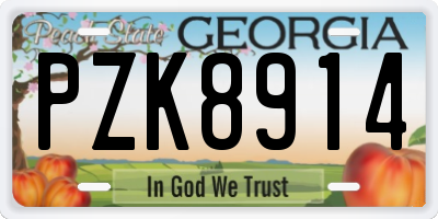 GA license plate PZK8914