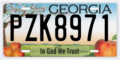 GA license plate PZK8971