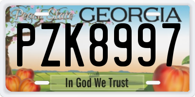 GA license plate PZK8997