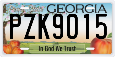 GA license plate PZK9015
