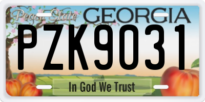 GA license plate PZK9031