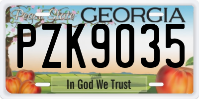 GA license plate PZK9035