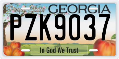 GA license plate PZK9037