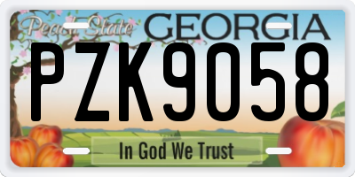 GA license plate PZK9058