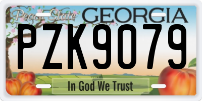 GA license plate PZK9079