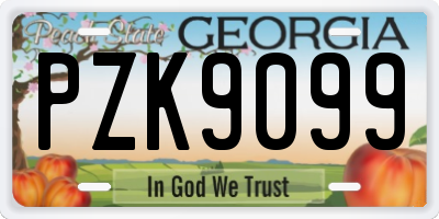 GA license plate PZK9099