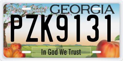 GA license plate PZK9131
