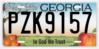 GA license plate PZK9157