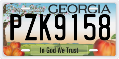 GA license plate PZK9158
