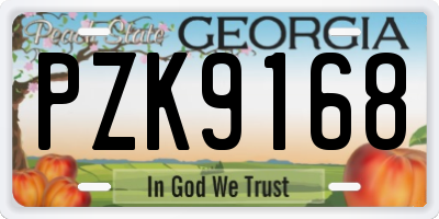GA license plate PZK9168