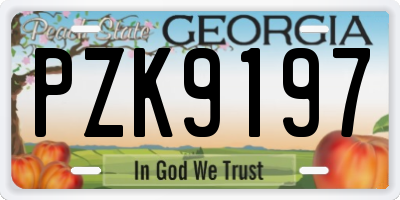 GA license plate PZK9197