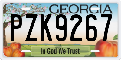GA license plate PZK9267