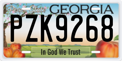 GA license plate PZK9268