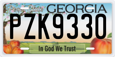 GA license plate PZK9330