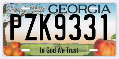 GA license plate PZK9331