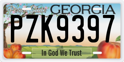 GA license plate PZK9397