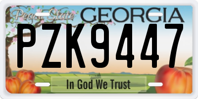 GA license plate PZK9447