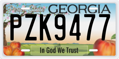 GA license plate PZK9477