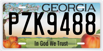GA license plate PZK9488